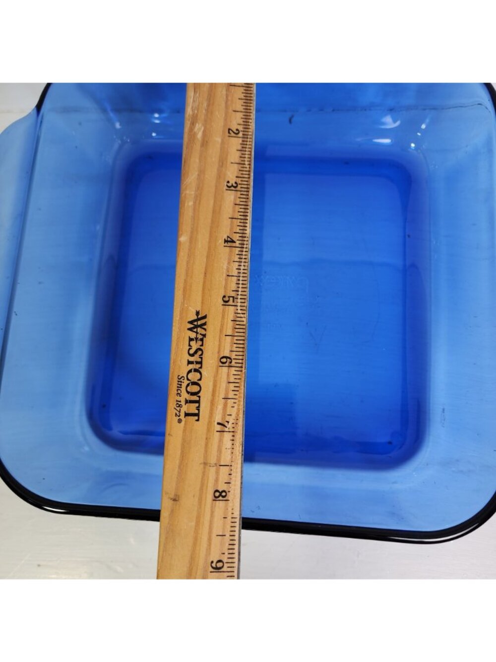 Pyrex Square Cobalt Baking Pan 8" Blue Casserole Dish 2qt vintage glass pan 222 - Picture 4 of 8